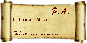 Pilinger Absa névjegykártya